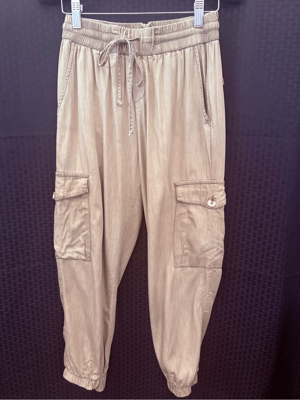 Dress Forum Tan Cargo Jogger Pants